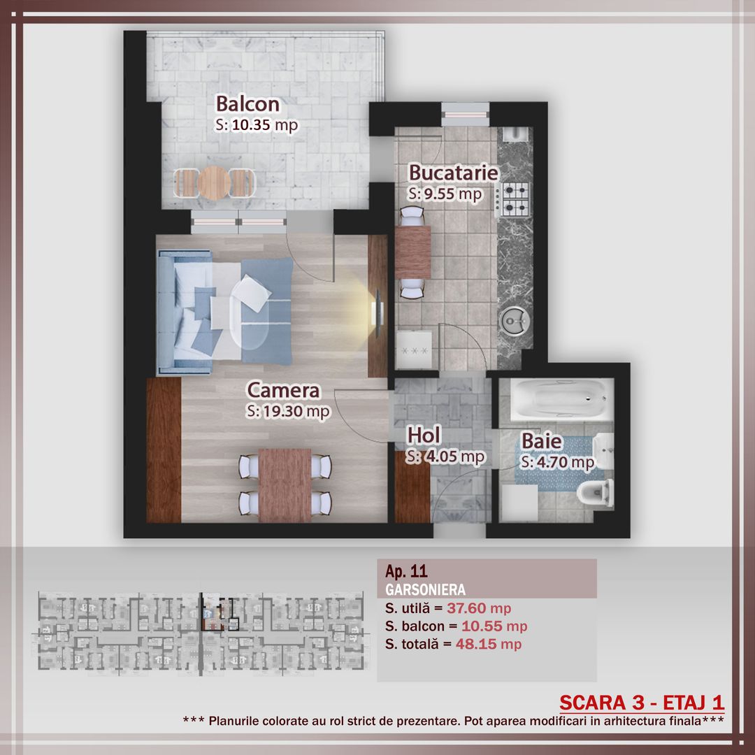 Garsoniera spatioasa -oferta lansare proiect Pallady - Schiță 6