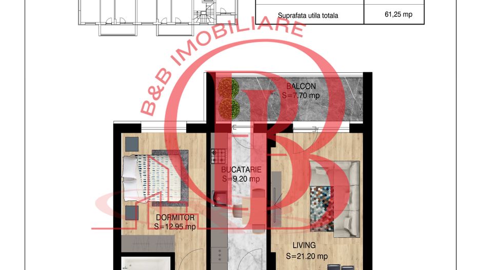 2 camere decomandat   Pallady Metrou Nicolae Teclu - Schiță 10