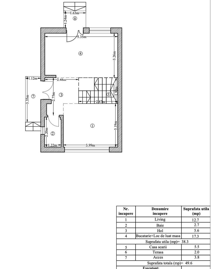 Casa duplex 4 camere P+1+M | 120 mp utili | curte 170mp - Schiță 17
