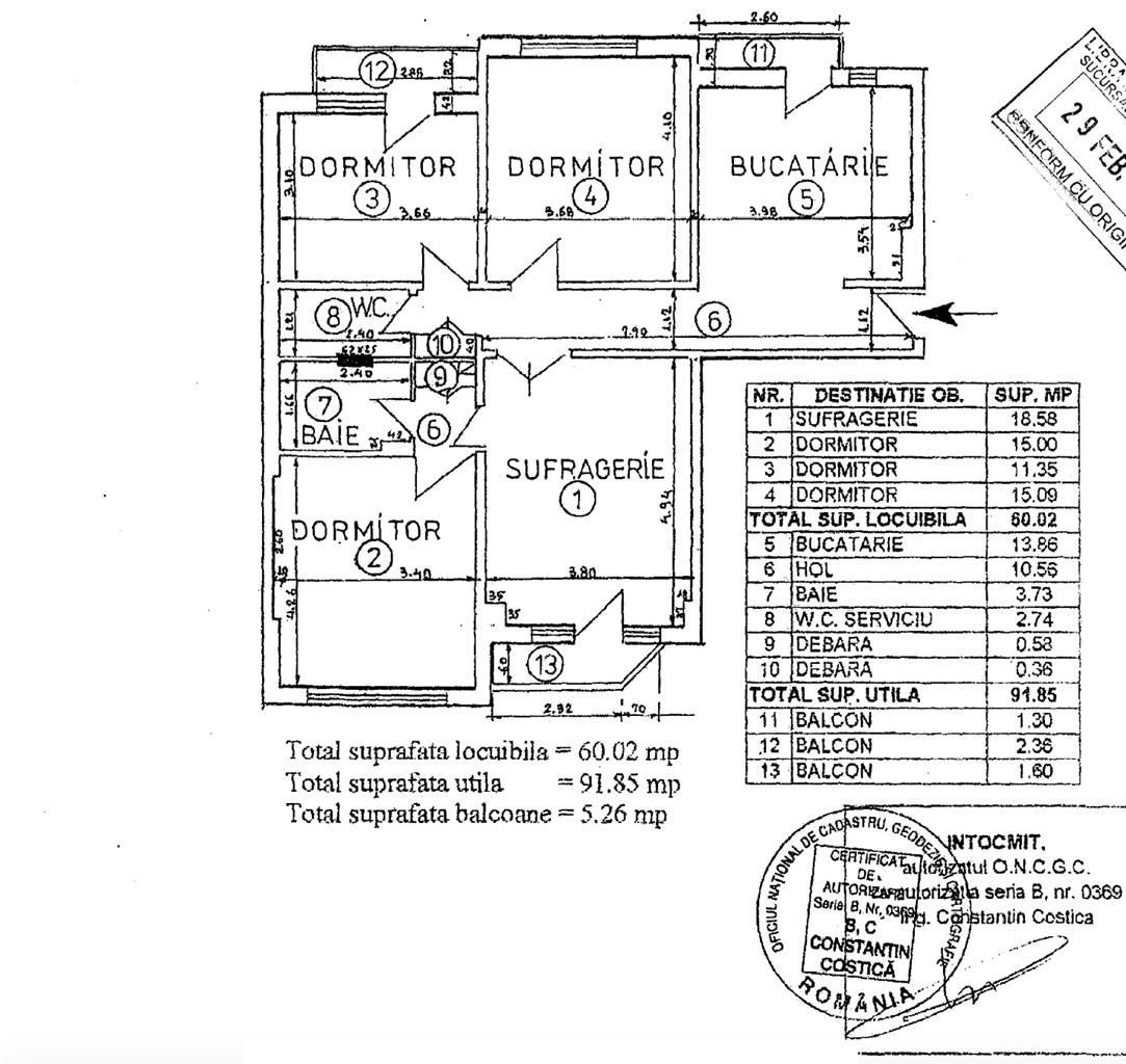 Vanzare apartament 4 camere Bld. Unirii - Fantani Bucuresti - Schiță 21