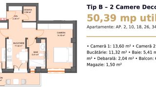 Apartament 50.39 mp utili balcon 8.4mp debara si parcare pe Dna Stanca - Poză 10