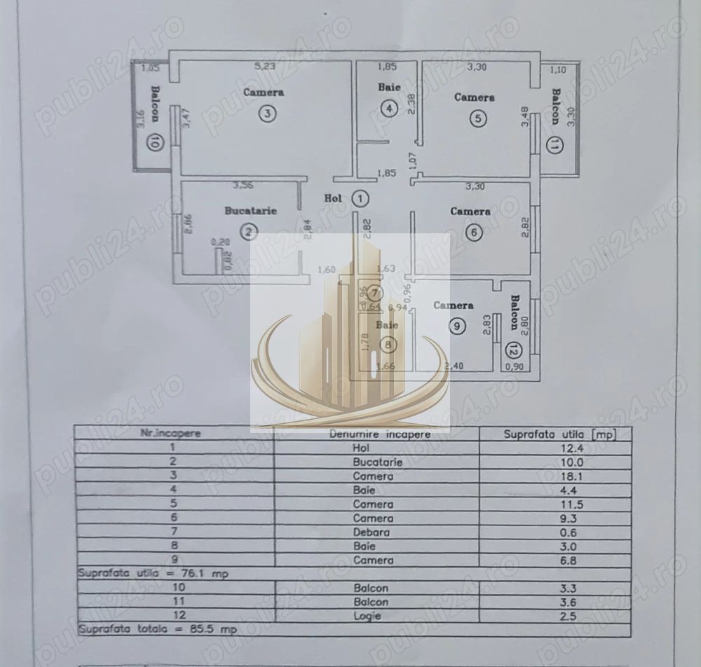 Apartament 4 camere, 76mp + 3 balcoane, zona Calea Aradului - Poză 10