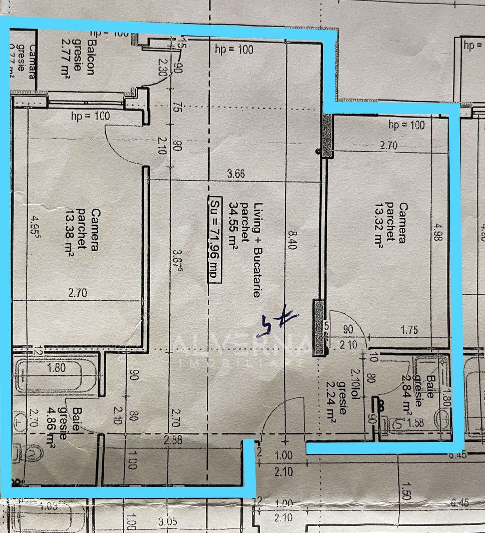 NOU! Apartamente cu 2-3 camere, semifinisat, balcon /terasa, zona VIVO - Poză 17