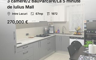 3 camere/2 băi/Parcare/La 5 minute de Iulius Mall - Poză 1