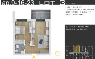 Titan metrou Teclu 15 minute Investitie parcare inclusa Decomandat - Schiță 2