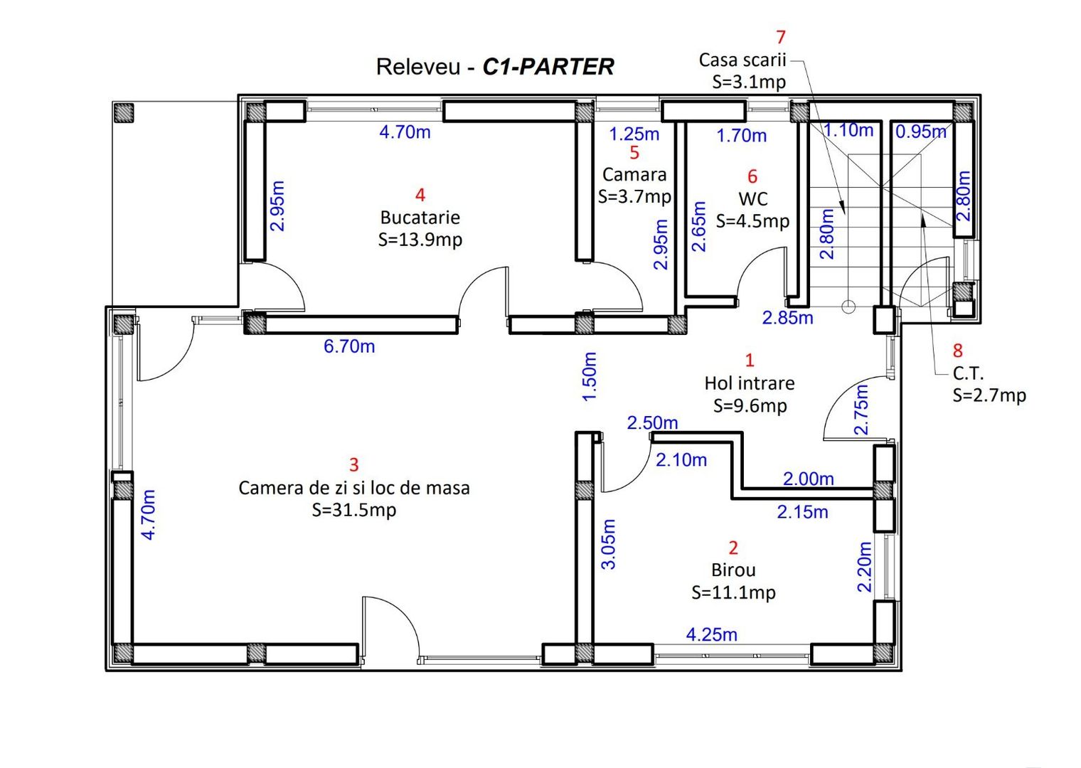 Casa individuala cu Dormitor la PARTER in Cristian-Sibiu - Schiță 12