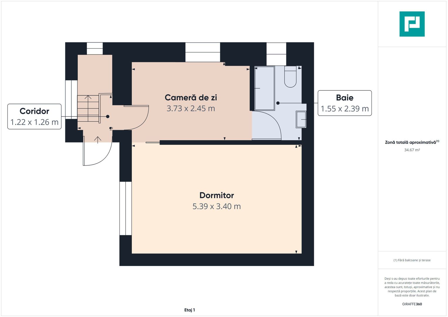 Apartament semicentral cu 2 camere - Poză 19