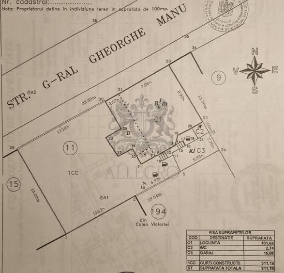 Vila Individuala | Gheorghe Manu | Calea Victoriei | 240 mp | 1911 - Schiță 13