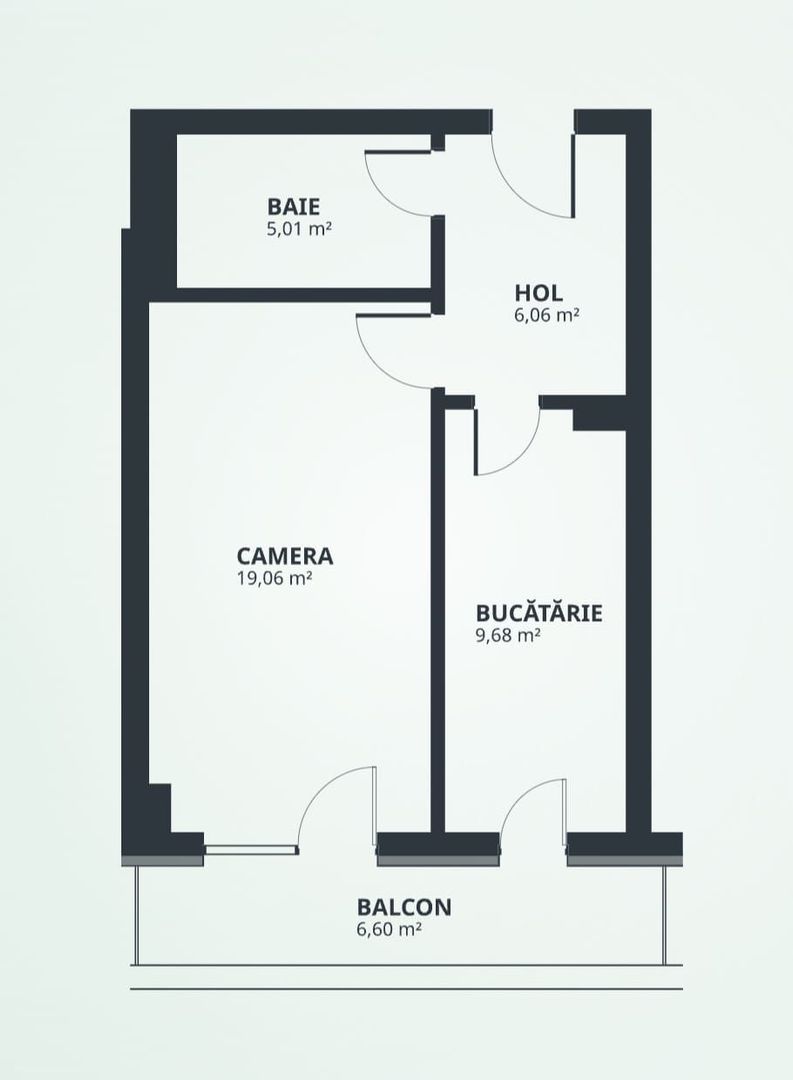 Apartament cu 1 camera,et.3, 46.6mp-Tatarasi-86500euro - Poză 6