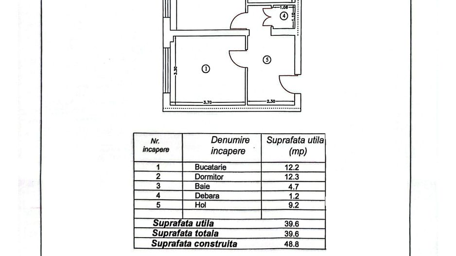Apartament cu 2 camere, parter, ideal spatiu comercial, VASLUI - zona PROCOPIU; - Poză 8