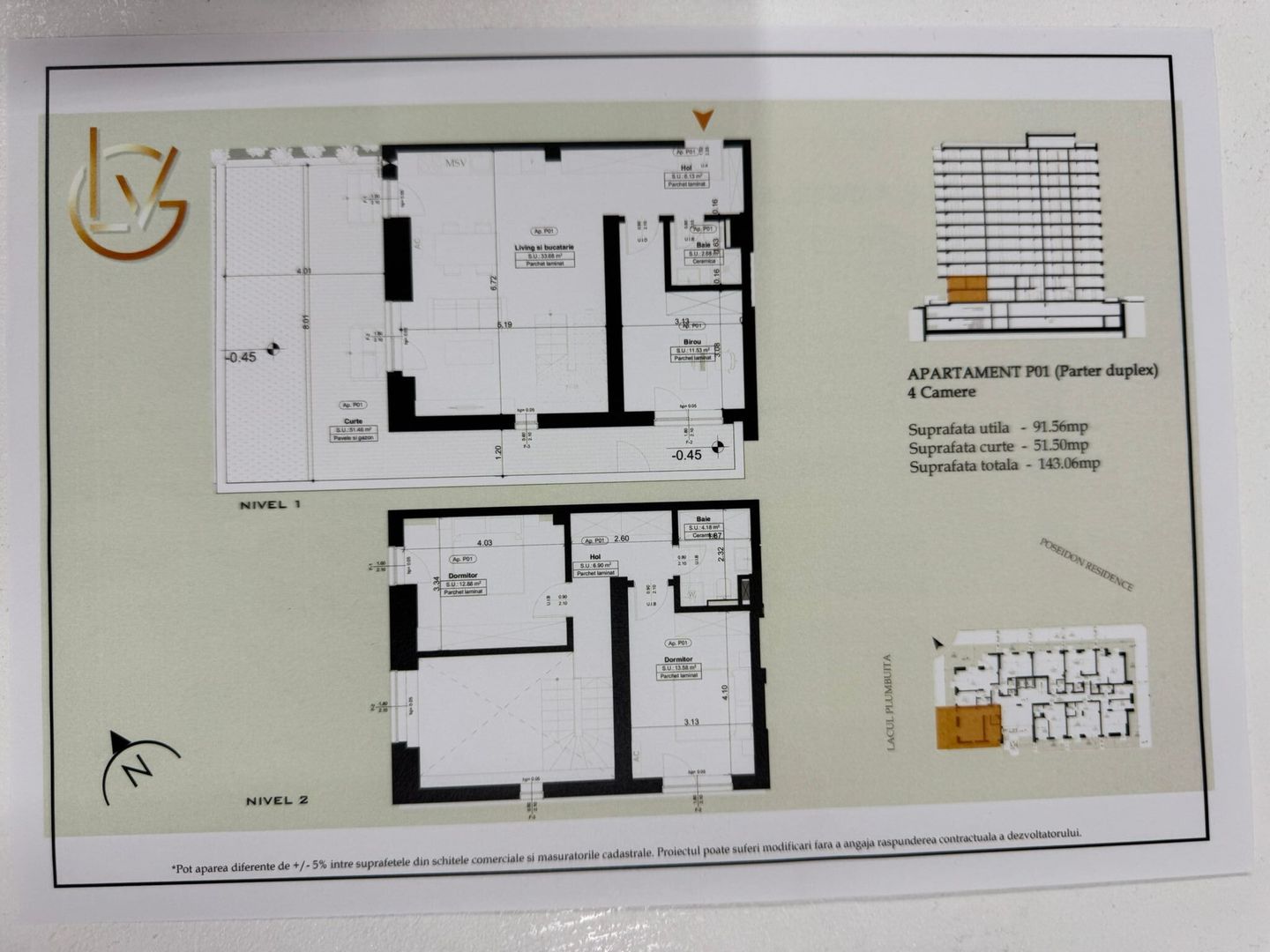 4 camere  Bloc Nou Rezidential Birouri L330 GranVia Lake View - Poză 2