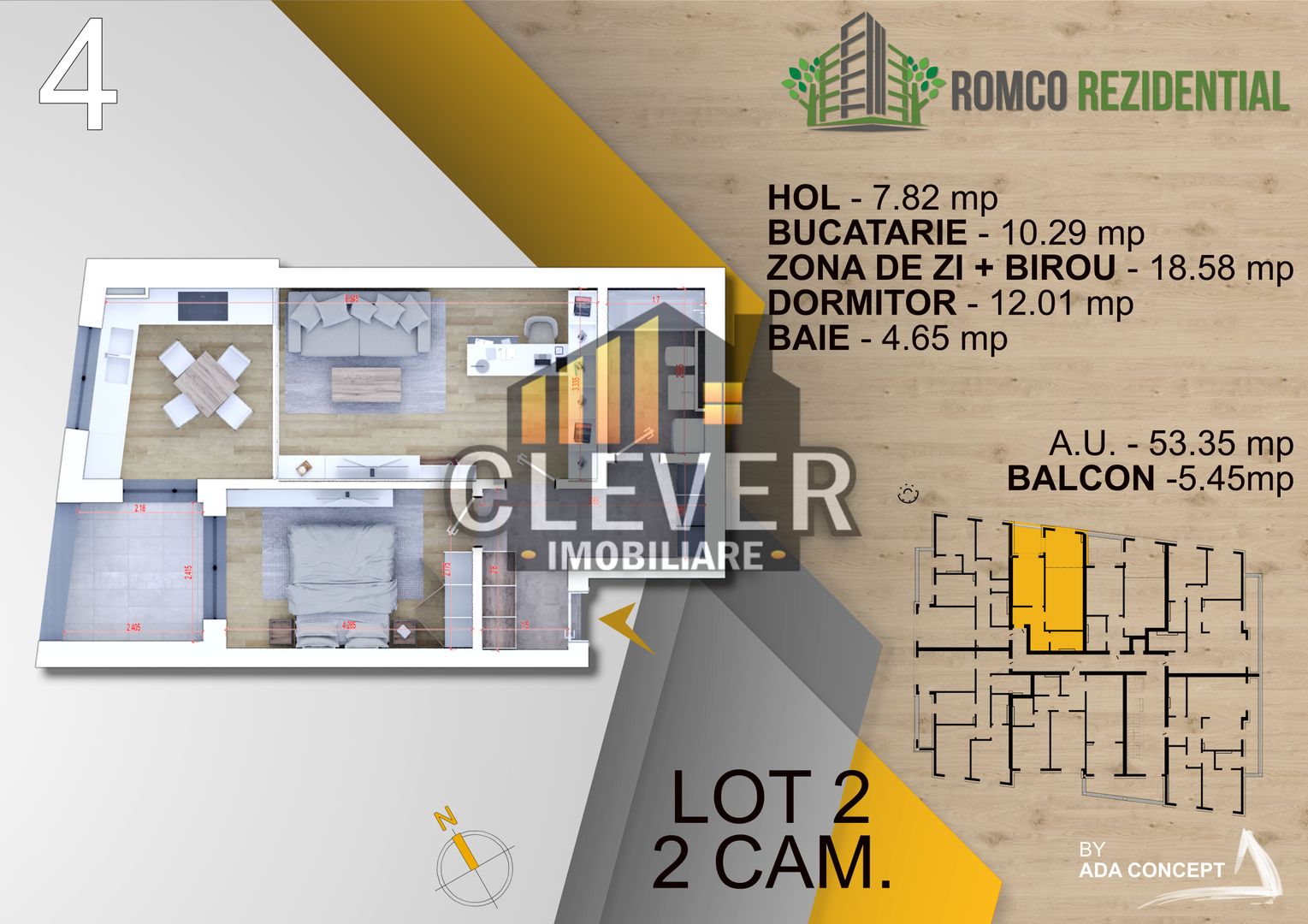 Ap 2 camere, Panouri Fotovoltaice, Ventilatie inteligenta - Pallady - Schiță 15