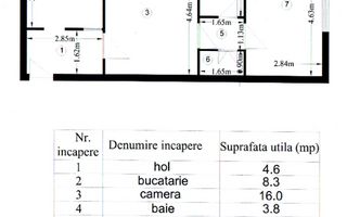 2 camere-etaj 1-centrala termica-mobilat-utilat-Sala sporturilor - Schiță 9