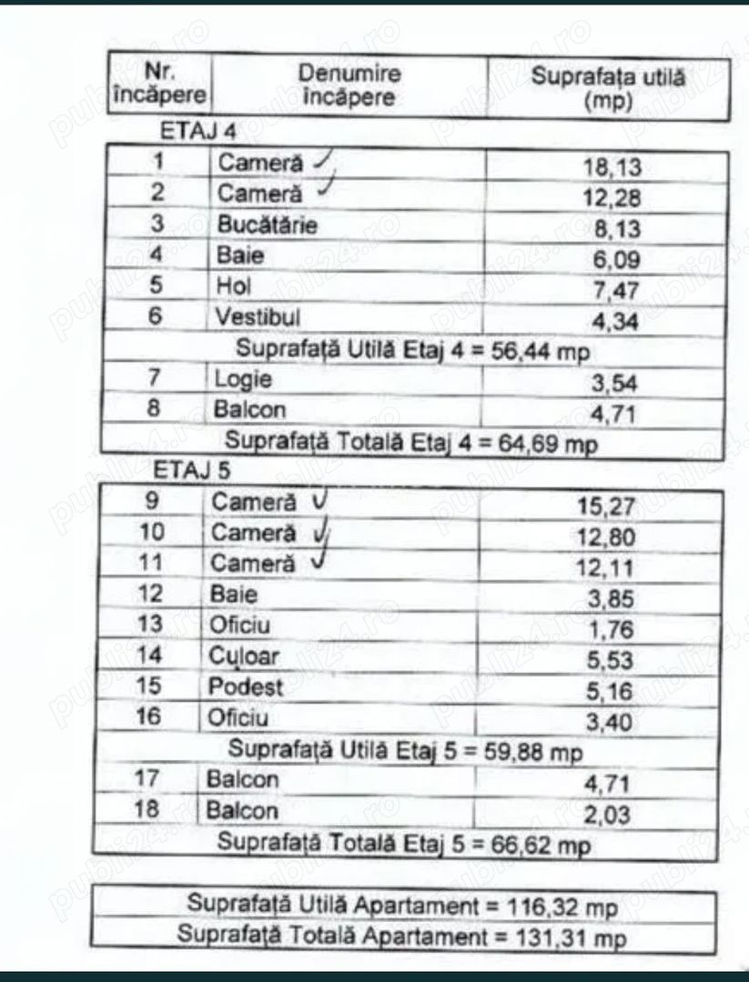 PROPRIETAR,Apartament cu 5 camere decomandat, duplex, et.4 si 5 .Bld. luliu maniu - Poză 10
