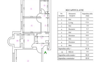 Apartament 3 camere, mobilat si utilat, etaj 3, zona CARTIER; - Poză 12