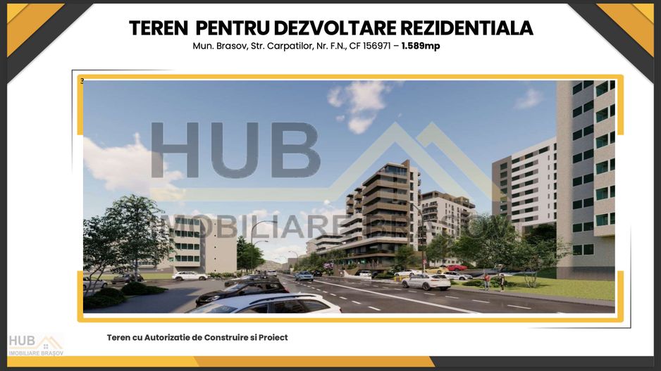 Teren pentru Dezvoltare Rezidentiala cu Autorizatie Emisa | Str. Carpatilor - Poză 2