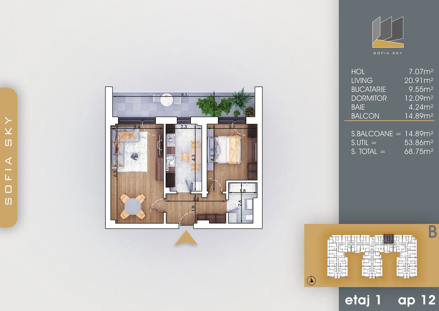 Apartament 2 camere decomandat  Titan Pallady  700 m Metrou Nicolae Teclu - Schiță 5
