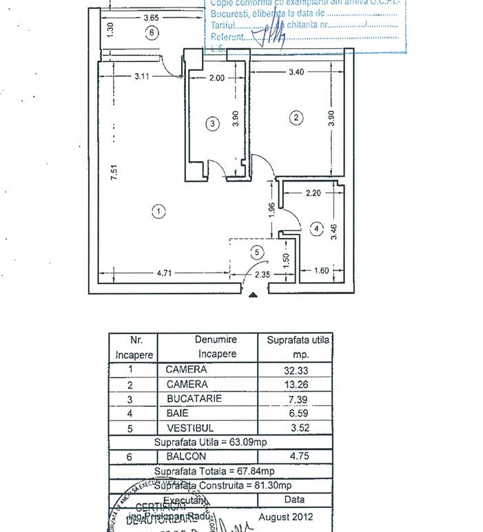 2 CAMERE | 68 MP| HERASTRAU | LOC DE PARCARE - Schiță 20