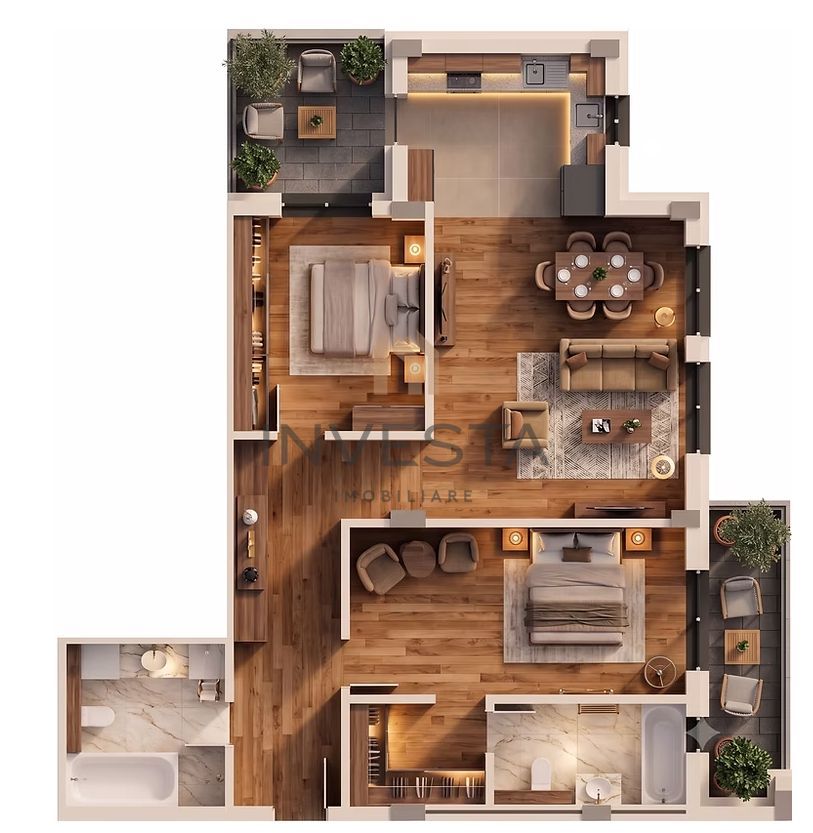 Apartament 3 camere 92.35 mp cu 2 terase, bloc nou, zona Marasti! - Poză 5