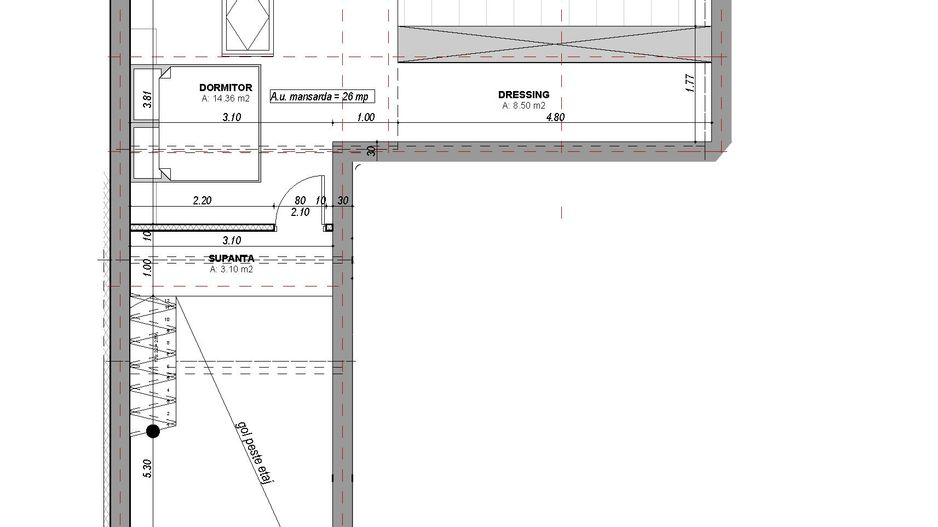 Apartament 2 camere, pe doua nivele, Zona VEST, Sibiu - Schiță 7