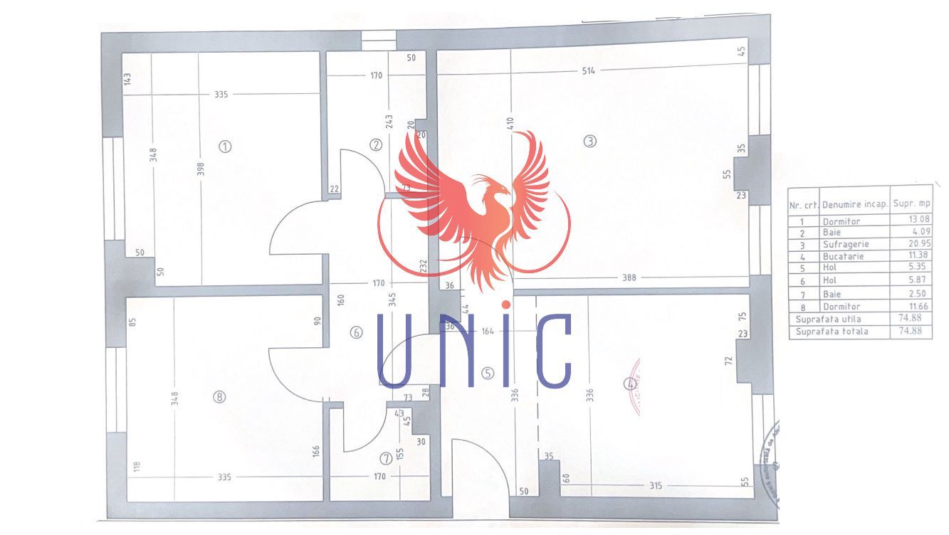 3 camere decomandate, S-uri, cartier 1 Mai - Schiță 11