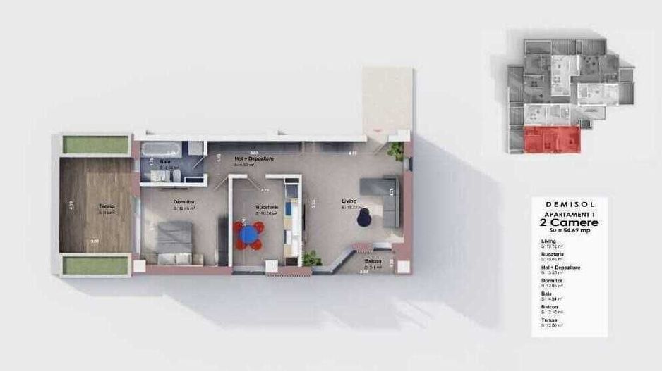 Apartament 2 camere -Decomandat-55mp-Comision 0% - Poză 4
