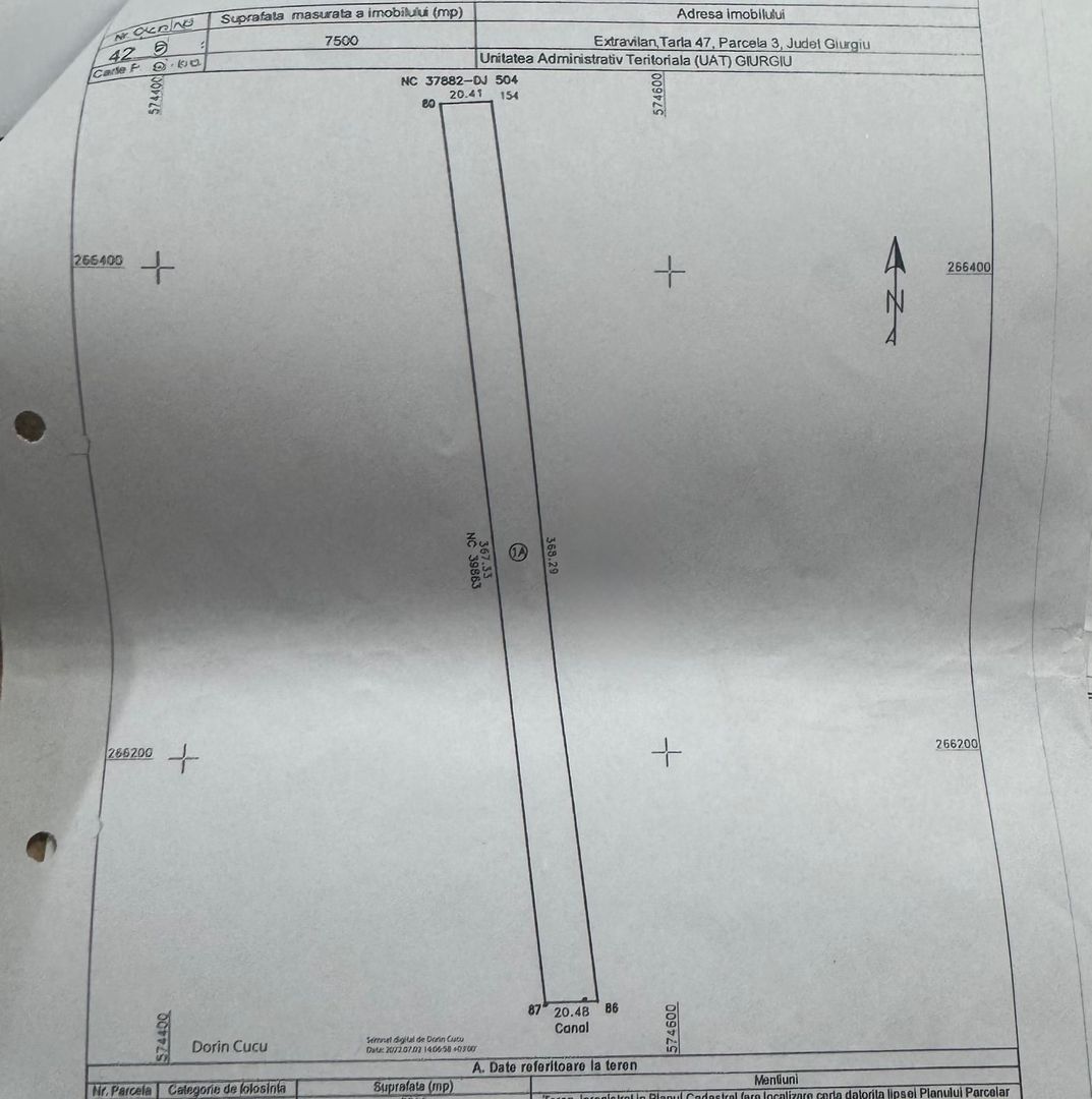 De vânzare teren extravilan 7500mp,  Șos. Alexandriei - Schiță 2