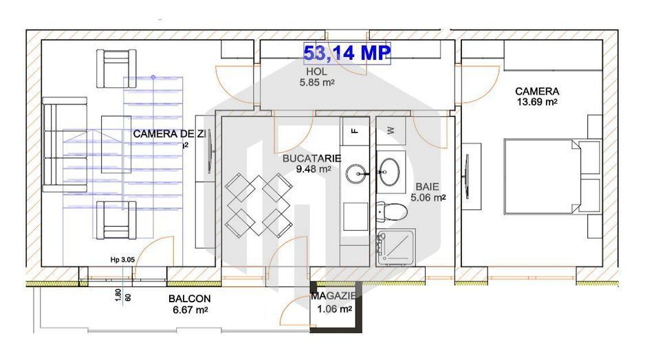 Apartament 2 camere | Decomandat | Bucatarie Separata | Doamna Stanca - Poză 2