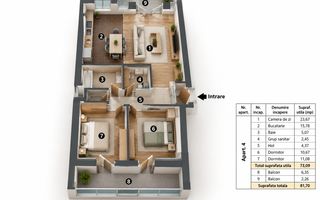 DE VANZARE 3 CAMERE SPATIOASE   | 2 BAI | 2 BALCOANE | LANGA MARRIOTT - Poză 8