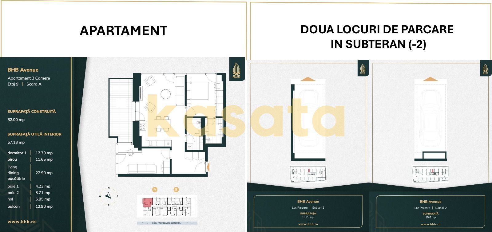 Apartament 3 camere LUX | Parcare | BHB | 410 000 + TVA - Poză 1