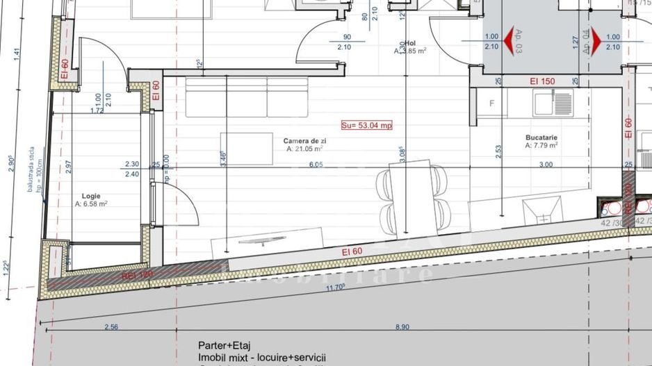 Apartament 2 camere | 53mp | zona Inspectoratului de Politie - Schiță 9