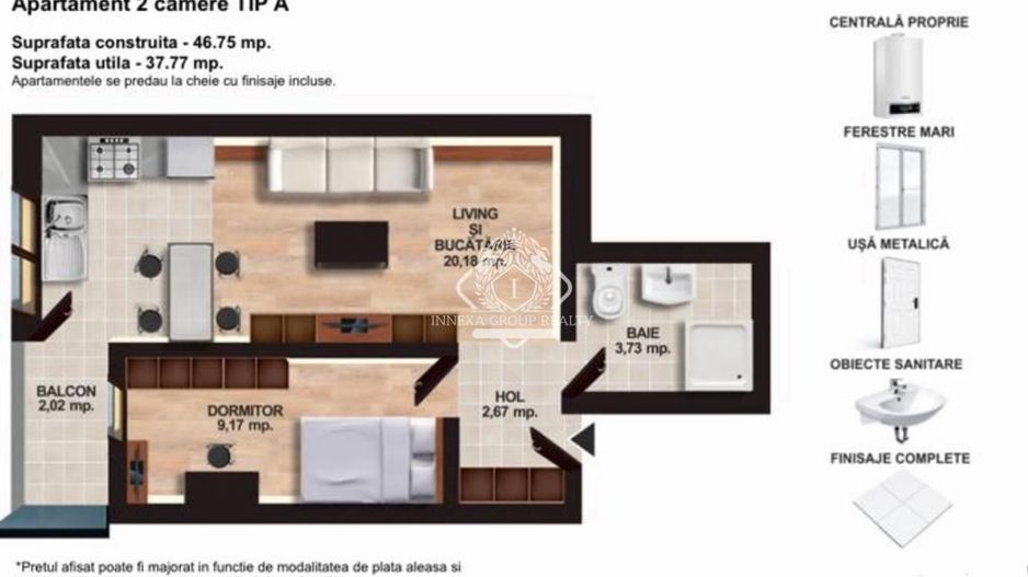 Apartament 2 camere - modern I Prelungirea Ghencea - Schiță 7