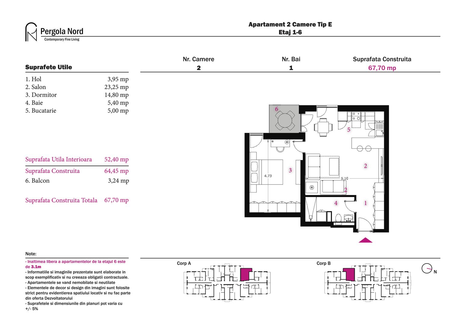 Apartament Tip E, etaj 1 - 6 - Poză 2
