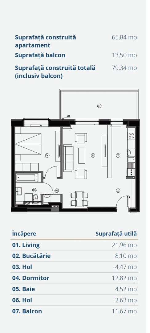 Apartament 2 camere Aviatiei Tower - Schiță 4