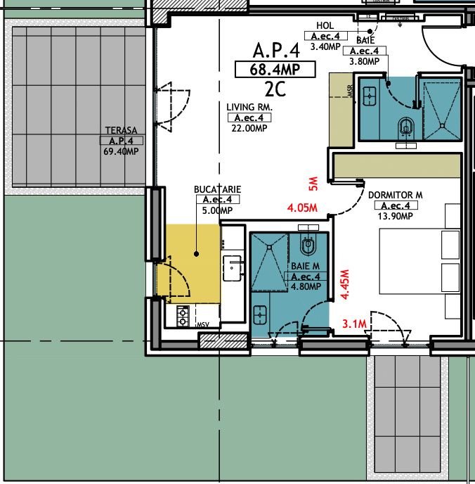 STATIUNEA MAMAIA -Vânzare apartament cu 2 camere la parter cu terasa. - Poză 18