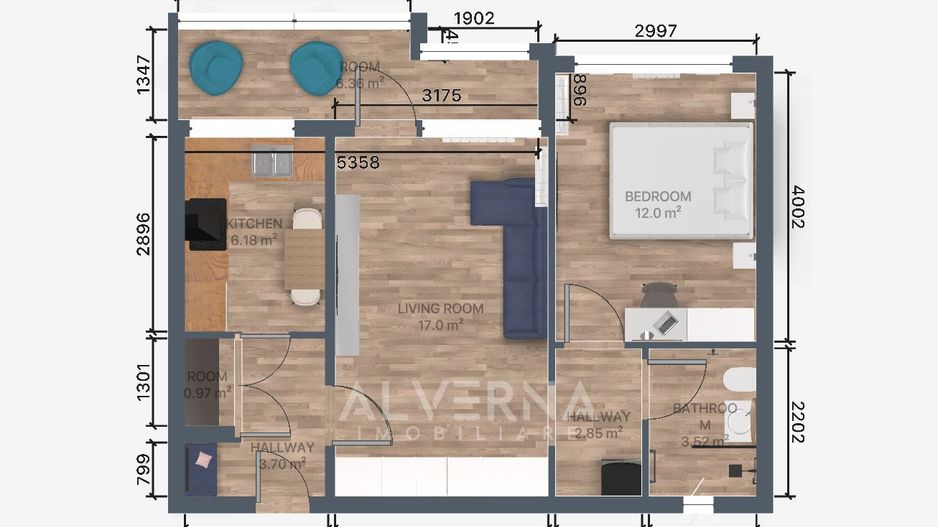COMISION 0% Apartament 2 camere | 52mp | FARA RISC | Dristor ParkLake - Schiță 15