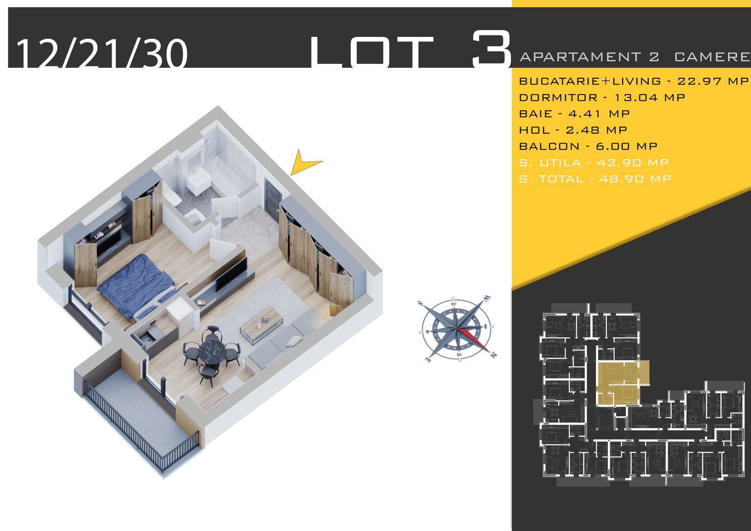 2 camere modern centrala proprie - Metrou Nicolae Teclu - Schiță 1