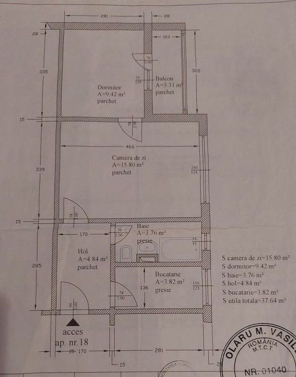 Apartament  2 camere Iosefin cu centrala - Schiță 8