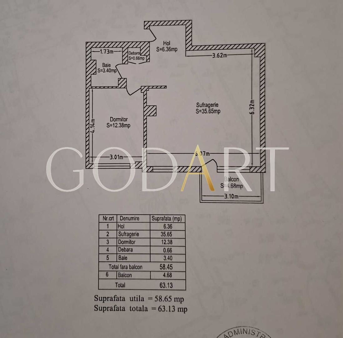 Oportunitate Excelentă | Apartament cu 2 camere | Calea Dorobanților - Schiță 8