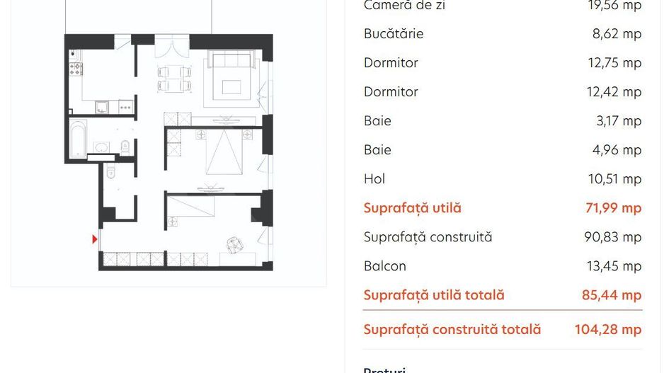 Vânzare, apartament, 3 camere tip 3B, HILS Republica, București - Poză 10