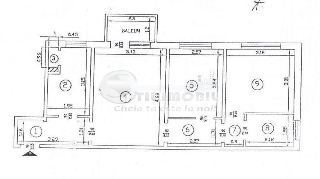 Apartament 3 camere SD, et. 2, Zimbru, mobilat și utilat 95.000 euro - Poză 13