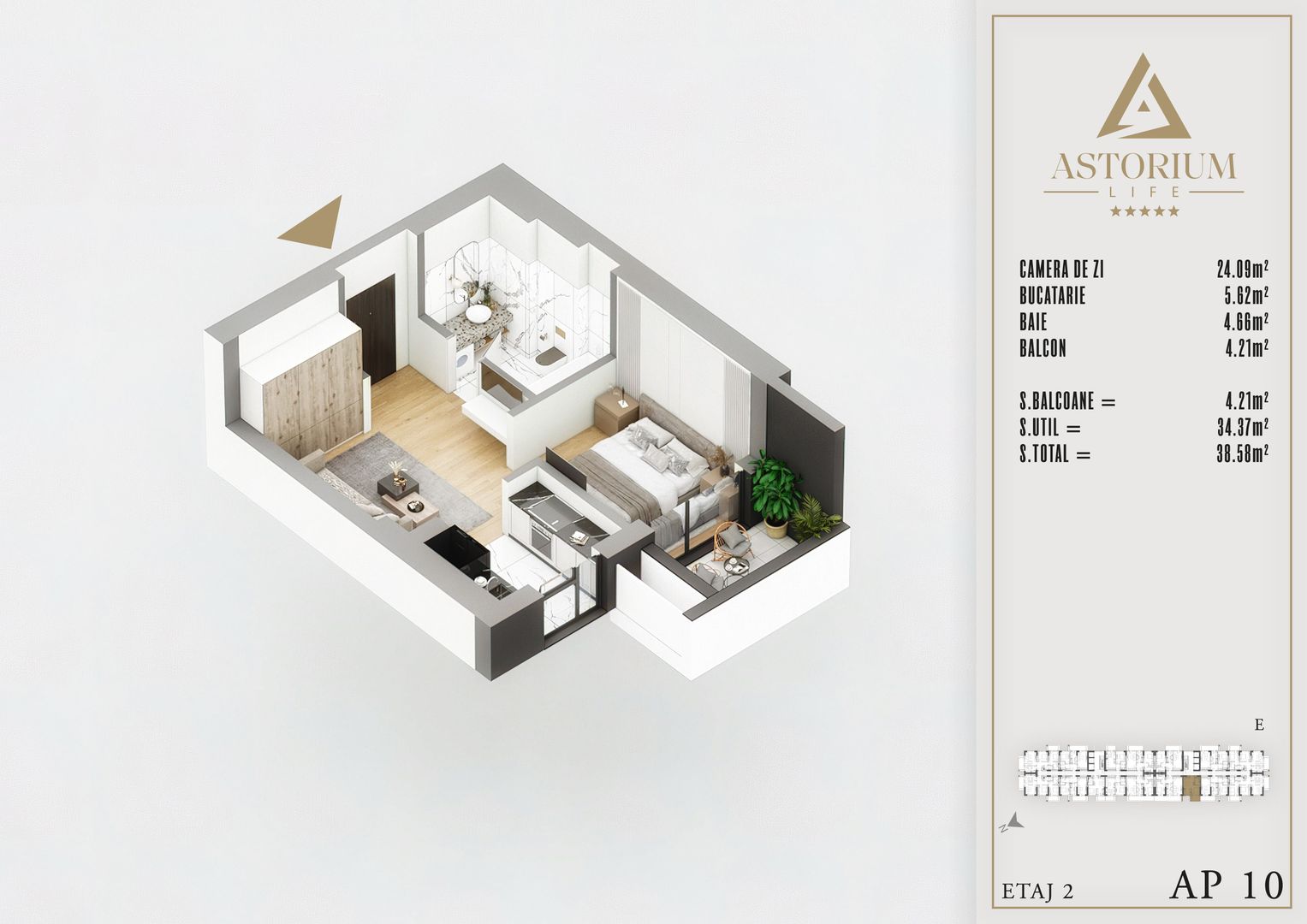 Garsoniera spatioasa proiect premium izolatie fonica - Schiță 6