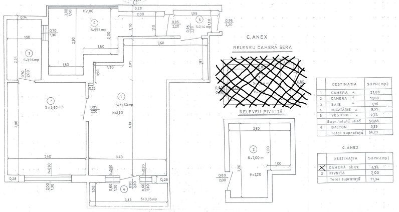 Apartament 2 camere parter inalt centrala proprie bloc 1938 | str.Fluierului - Schiță 21