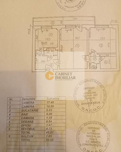 2 Camere - 57MP | Etaj Intermediar | 1981 | M Lujerului la 5 minute - Schiță 1