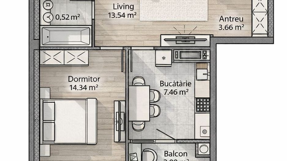 Vânzare, apartament, 1 cameră, str. Calea Moșilor, Râșcani - Poză 1