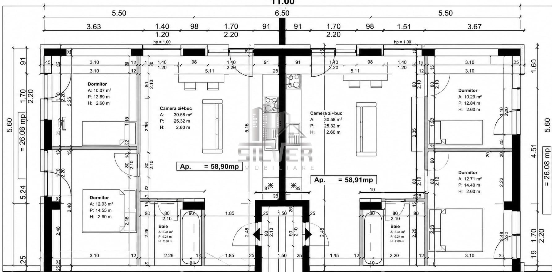 Apartament cu 3 camere/59 mp/Terasa 26mp/CF/imobil NZEB/TVA INCLUS. - Poză 3