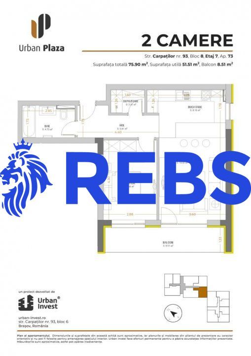 Apartament 2 camere Urban Plaza - Poză 9