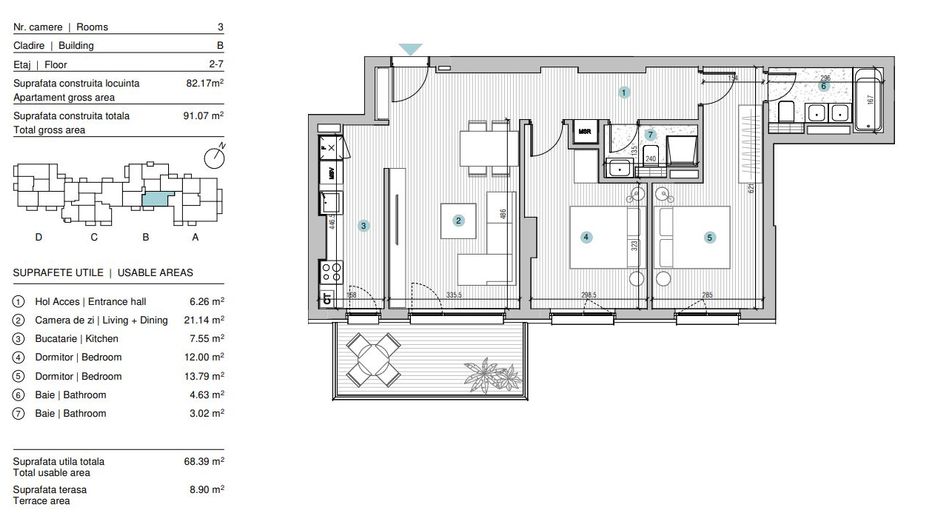 Apartament 3 camere | Mobilat si Utilat | Loc Parcare | Casa Presei - Poză 20