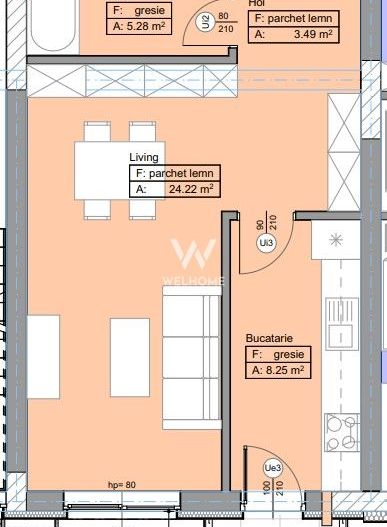 Apartament o camera cu bucatarie separata  - Selimbar/Sibiu - Schiță 4