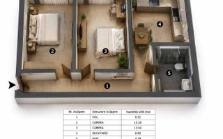 Apartament 2 Camere Complet Mobilat si Utilat, CUG Valea Adanca, Bloc 2019 - Poză 7